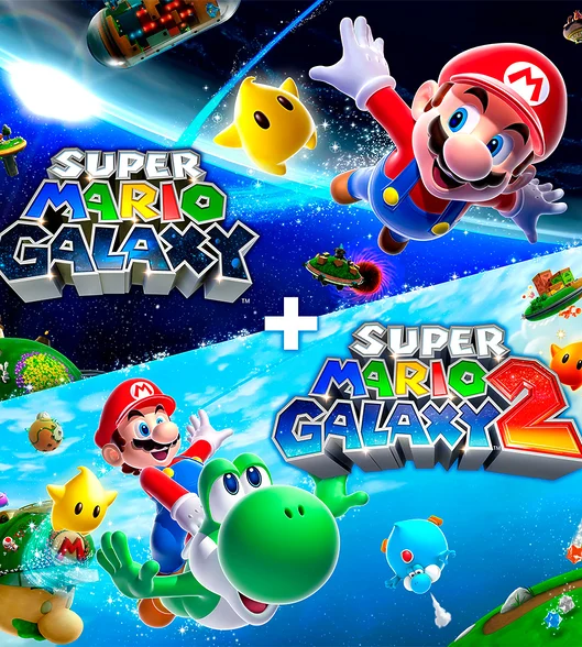 Portada de Super Mario Galaxy + Super Mario Galaxy 2