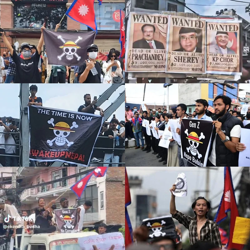 One Piece - protestas en Nepal