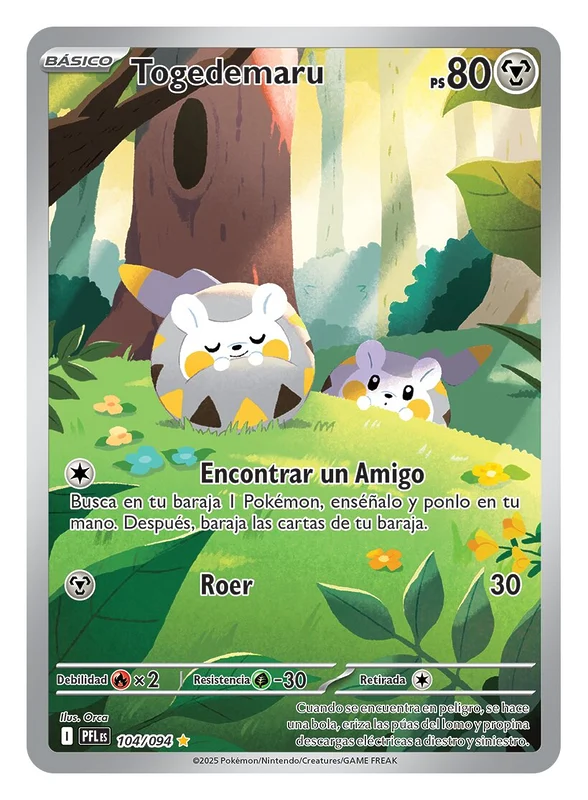 carta Togedemaru full art JCC Pokemon Megaevolución-Fuegos Fantasmales