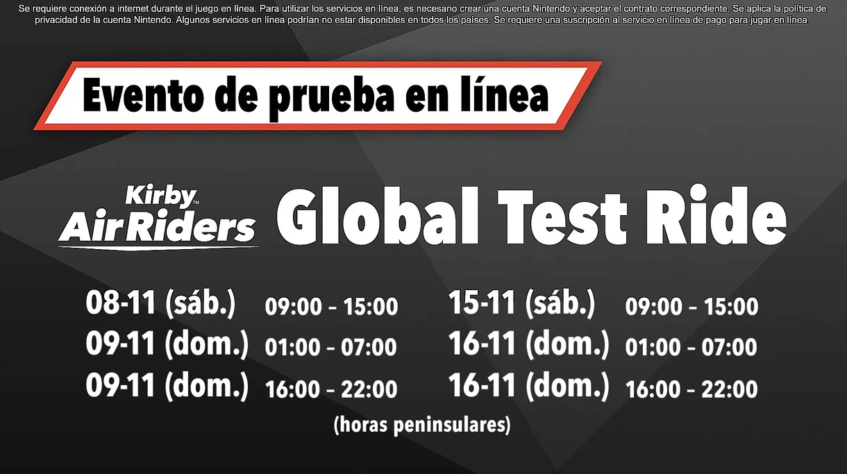 Vas a poder probar Kirby Air Riders antes de su lanzamiento: fechas y horarios de las distintas pruebas