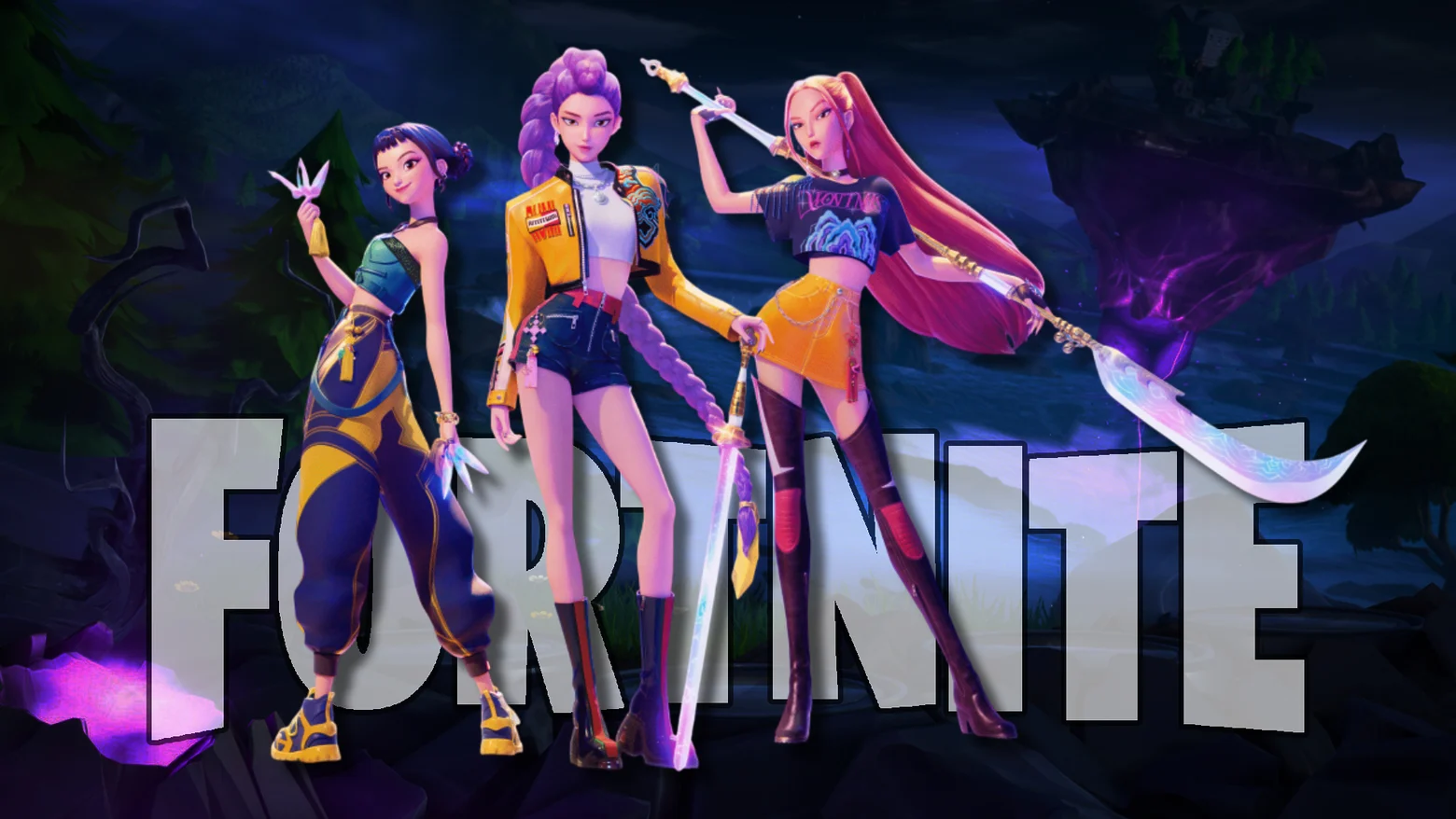 Diseño de la colaboración entre Fortnite y K-Pop Demon Hunters