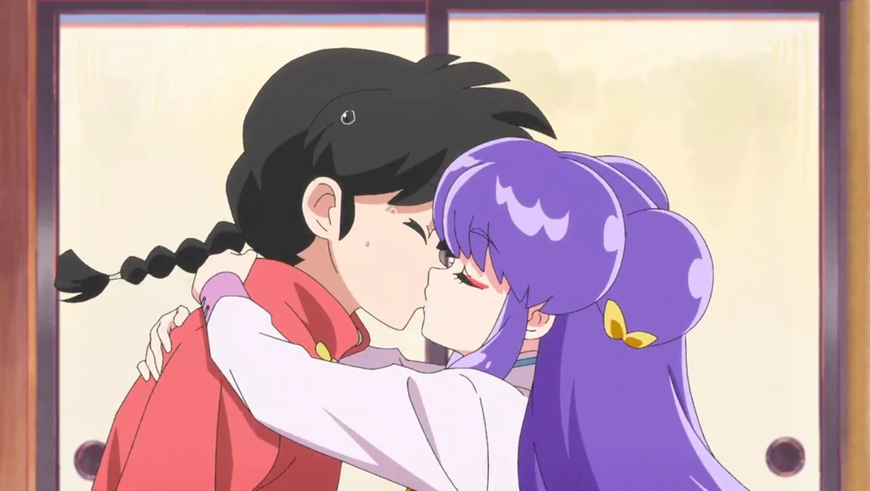 Ranma 1:2 Ranma y Shampoo beso