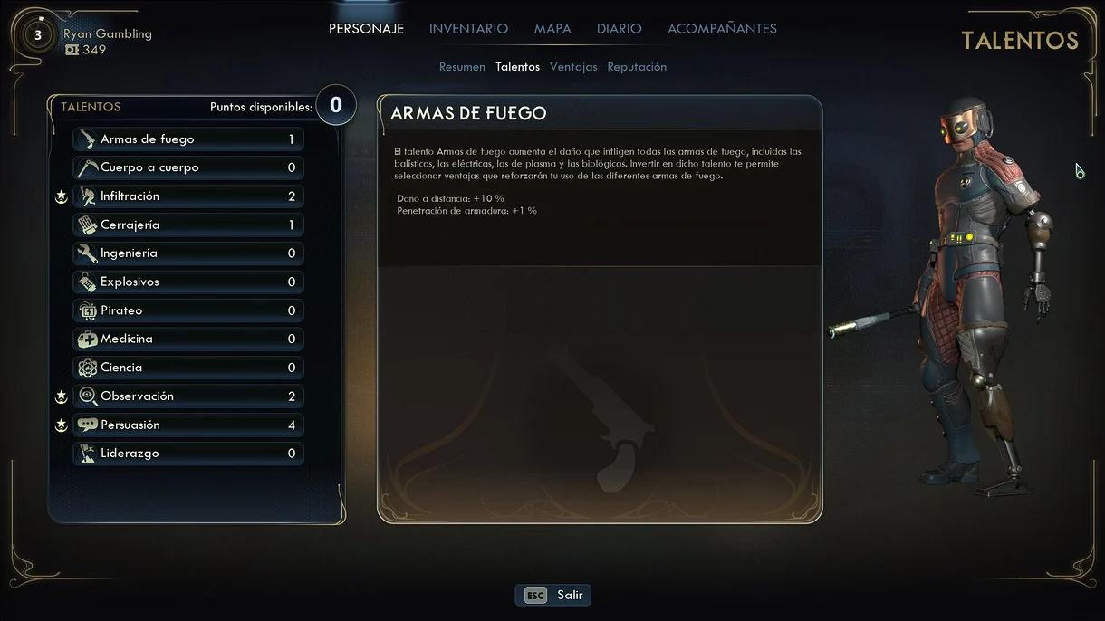 El menú de The Outer Worlds 2