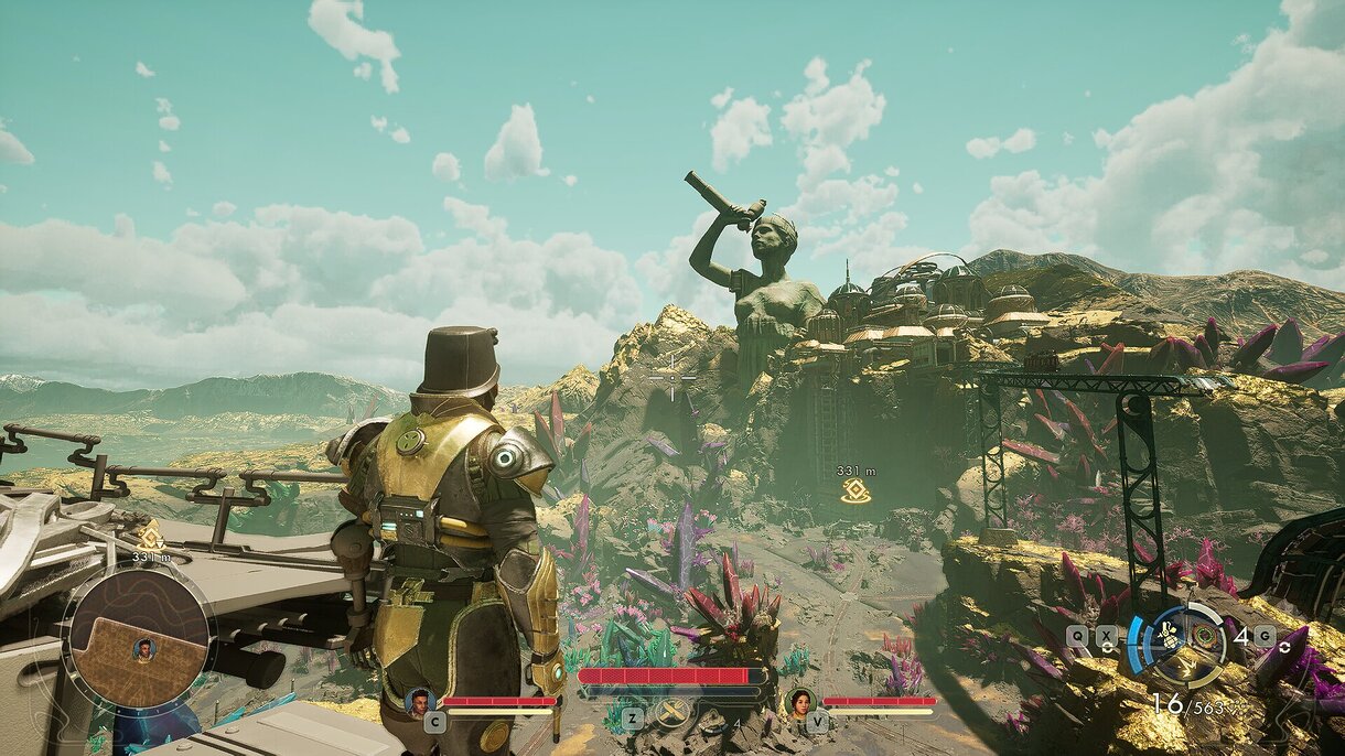 Un paisaje del Dorado en The Outer Worlds 2