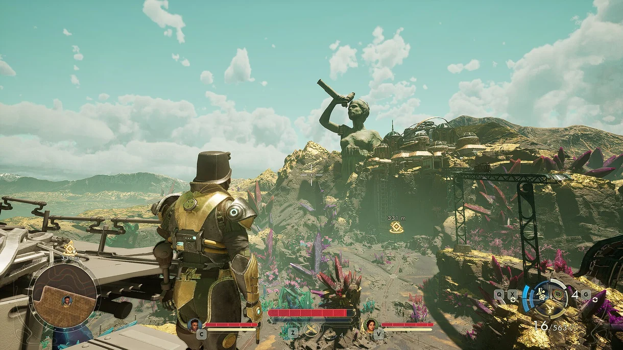 Un paisaje del Dorado en The Outer Worlds 2