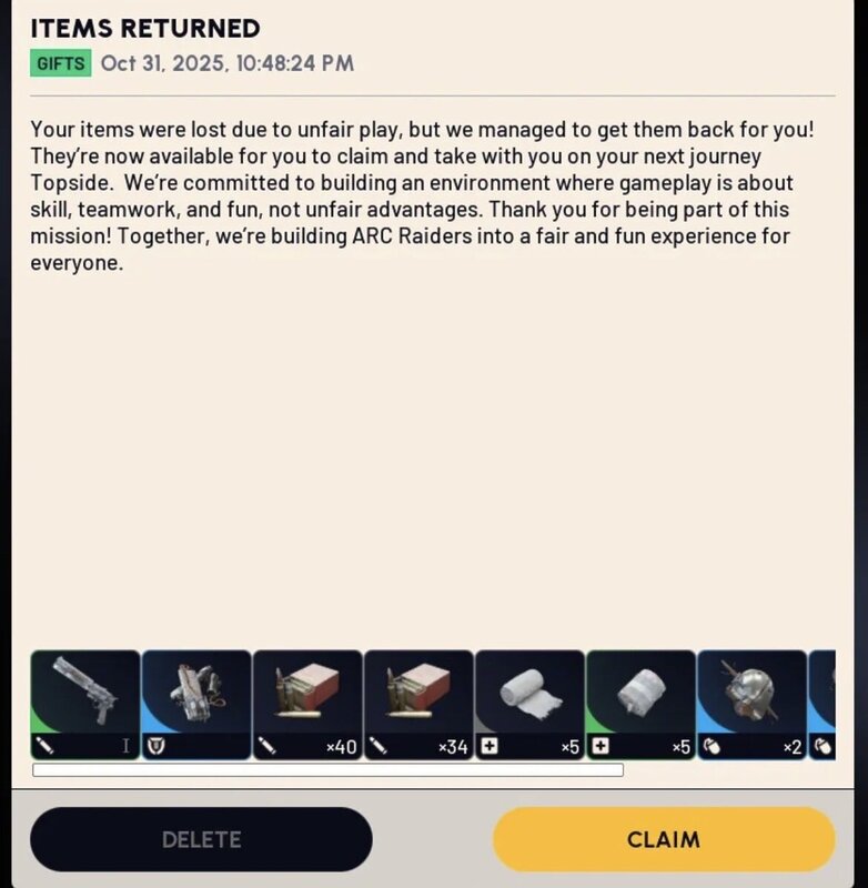 ¿Te topas con hackers en ARC Raiders? Embark promete devolverte todo el inventario