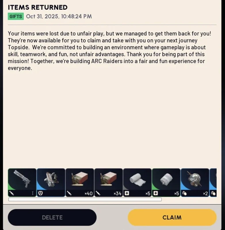 ¿Te topas con hackers en ARC Raiders? Embark promete devolverte todo el inventario