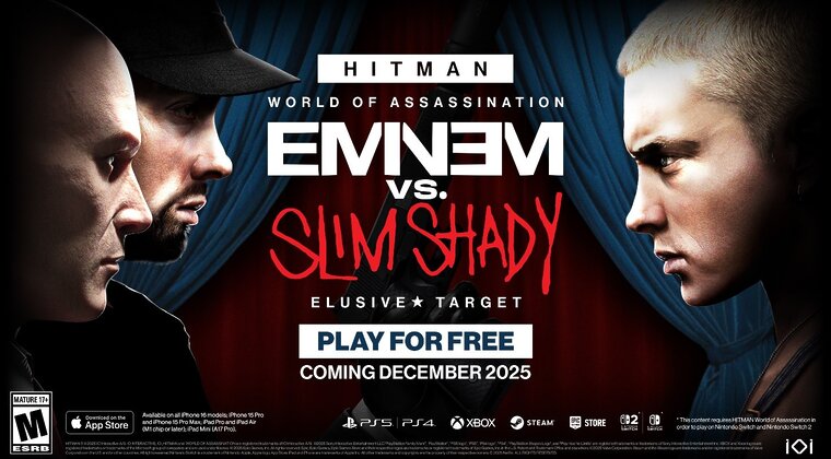 Imagen de Eminem contrata al Agente 47 para matar a Slim Shady en la colaboración más loca de HITMAN