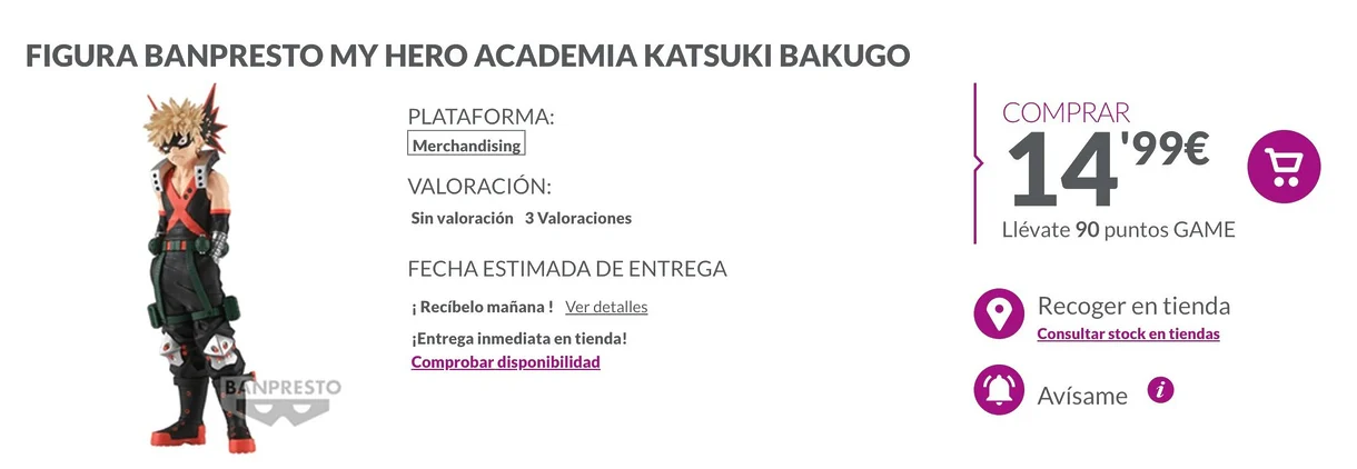 My Hero Academia figura Bakugo