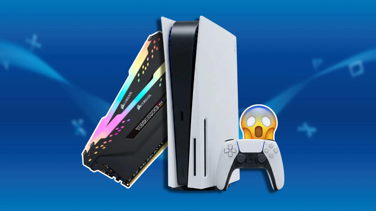 La PS5 junto a dos tarjetas RAM