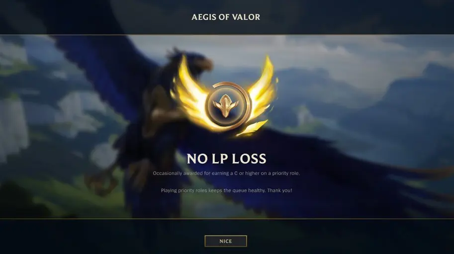 aegis of valor 1 League of Legends: sin pérdida de LP en ranked