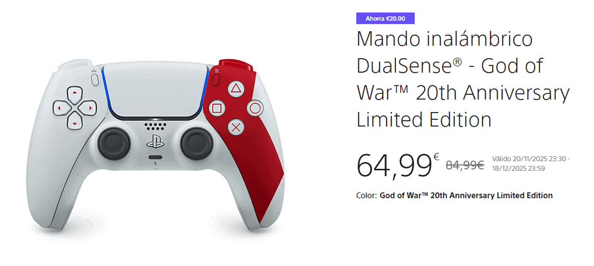 DualSense God of War 20 aniversario oferta PlayStation
