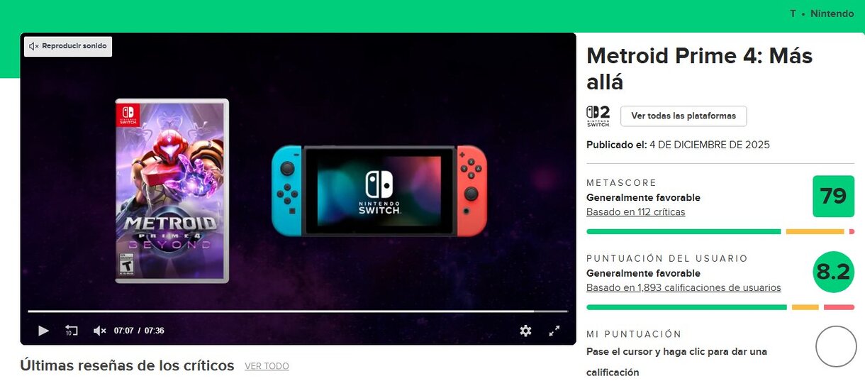 Metroid Prime 4 Beyond Metacritic