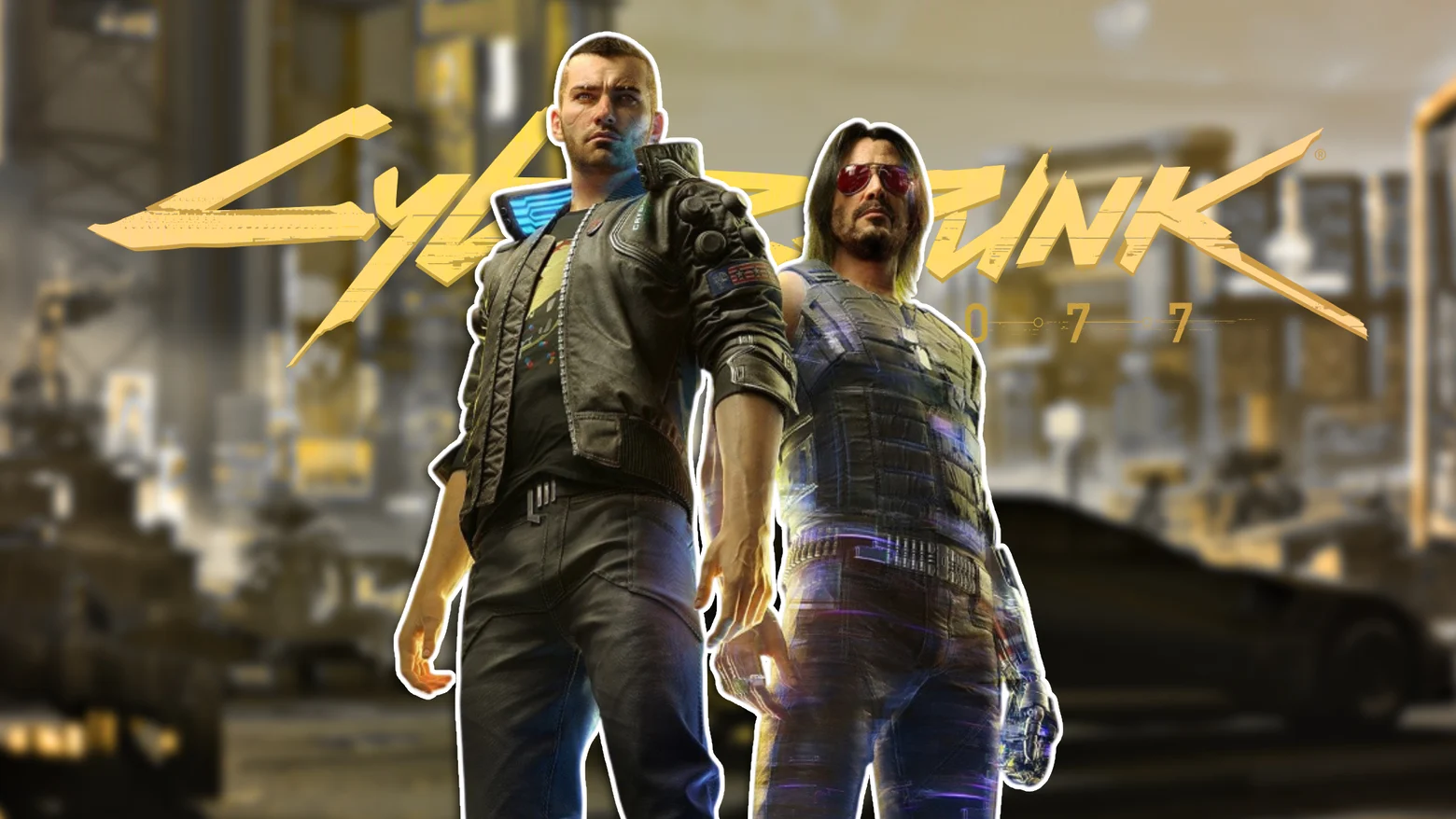 Diseño con algunos personajes de Cyberpunk 2077