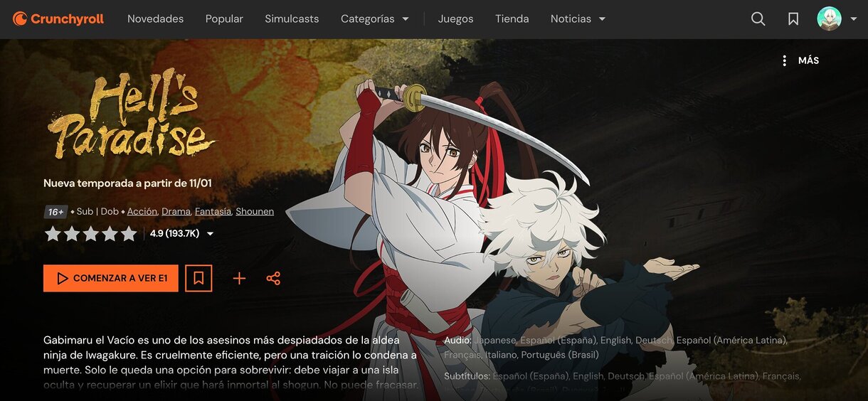 Hells Paradise Jigokuraku en Crunchyroll