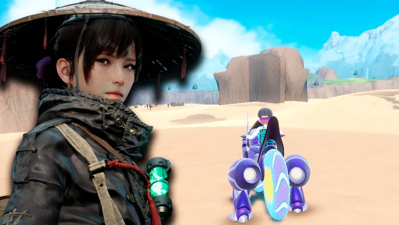 La protagonista de Beast of Reincarnation junto a una imagen de Pokémon Escarlata y Púrpura