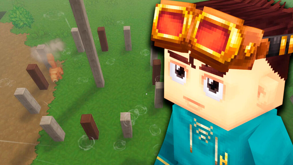 Un personaje de Hytale mirando a un reloj de sol en el juego