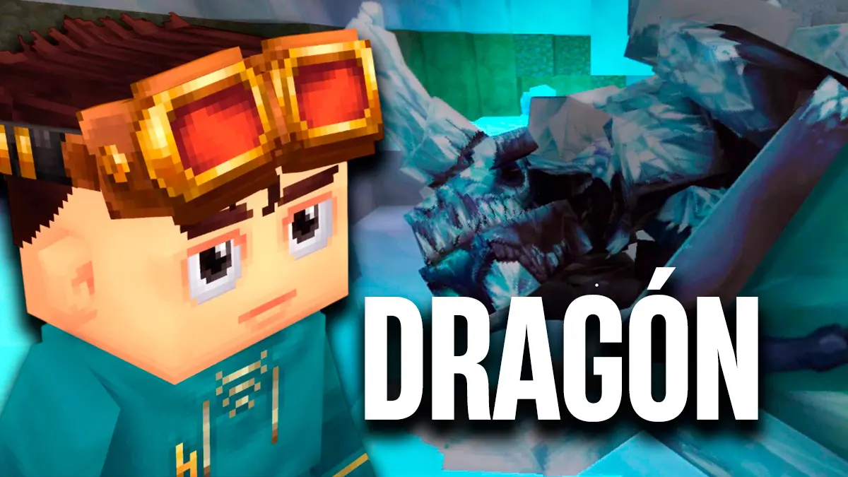 Un personaje de Hytale mirando al Frost Dragon en el juego