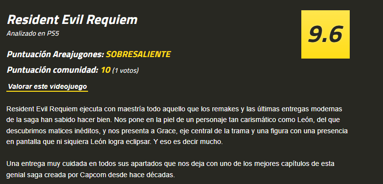 resident evil requiem areajugones Análisis Resident Evil Requiem Areajugones