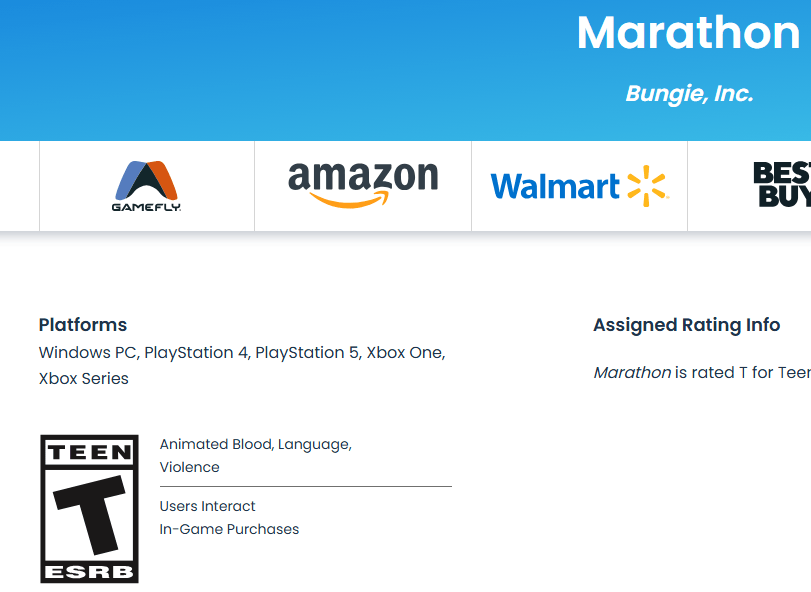 Nadie lo vio venir: Marathon aparece clasificado para PS4 y Xbox One justo antes de su lanzamiento