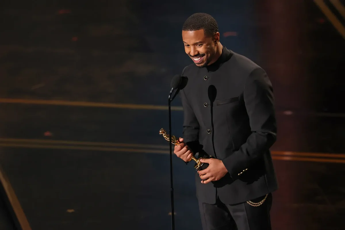 Michael B. Jordan ganando el Oscar 2026 a mejor actor