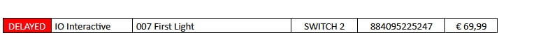 Switch 2 se quedaría sin 007 First Light por ahora: el título habría sufrido un retraso indefinido