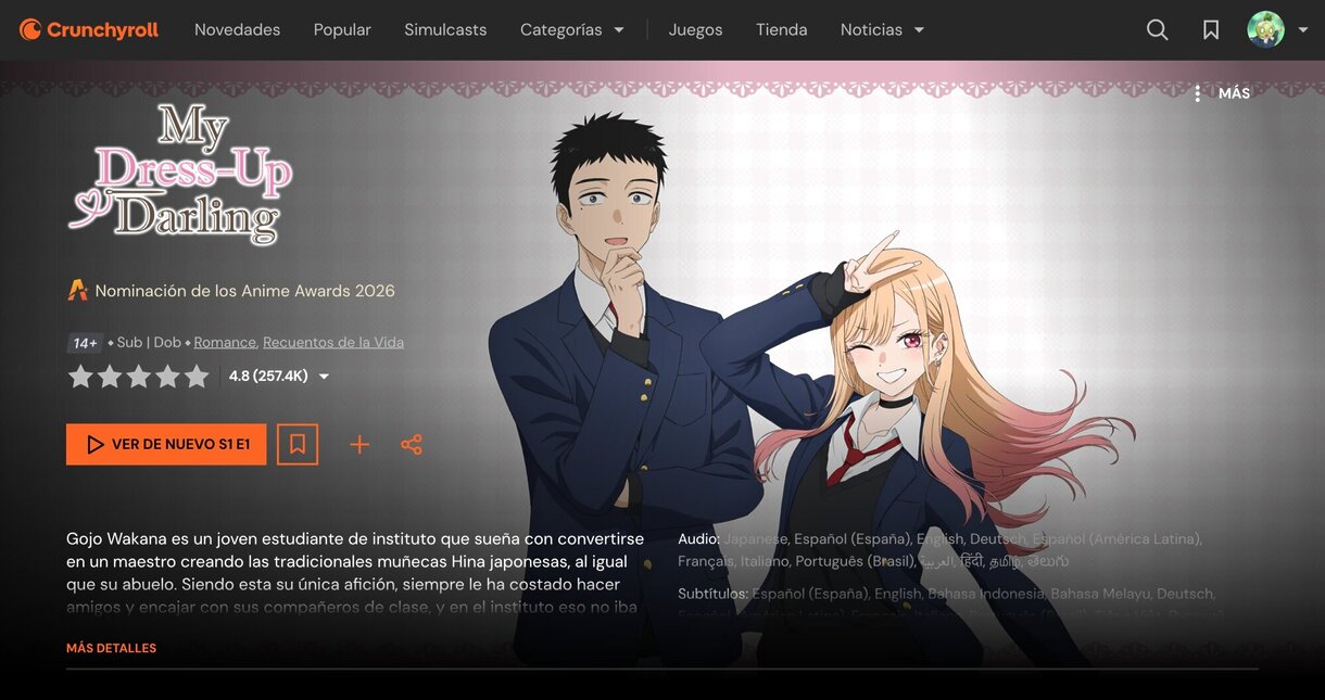 My Dress-Up Darling en Crunchyroll