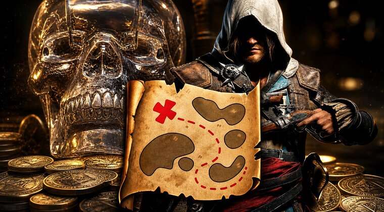 Imagen de Ubisoft da la sorpresa con Assassin's Creed Black Flag Resynced y su caza del tesoro real: 500.000 dólares si lo resuelves desde casa