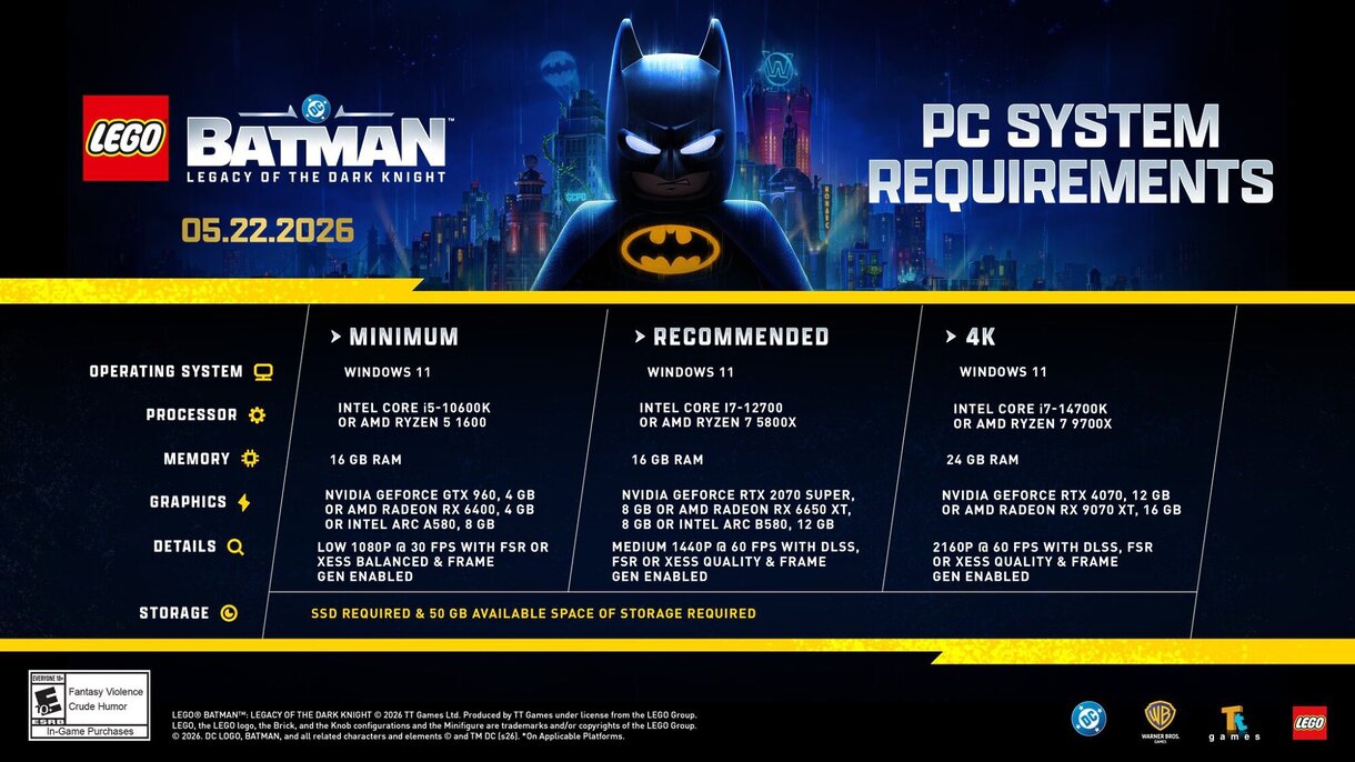 lego batman legacy of the dark knight requisitos pc