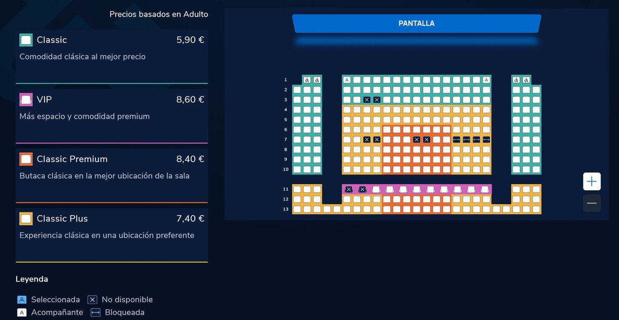cinesa entradas butacas
