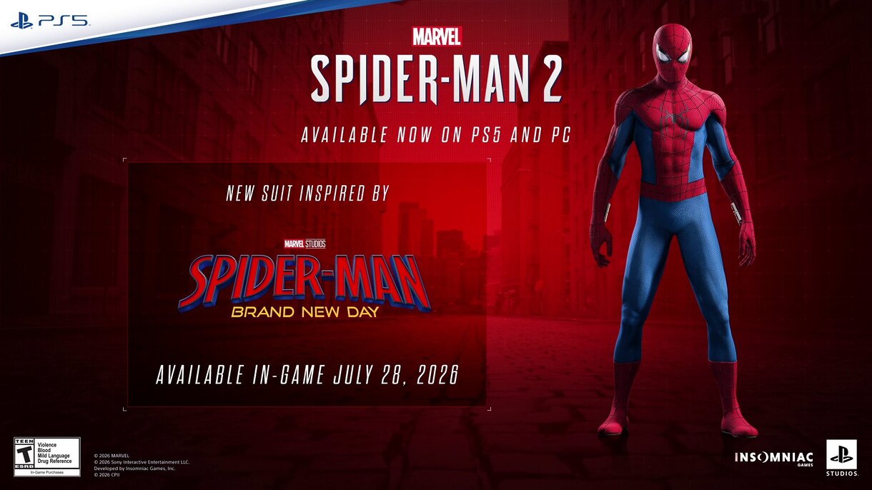 Insomniac Games quiere celebrar el estreno de Spider-Man: Brand New Day con un nuevo traje gratuito para Marvel's Spider-Man 2