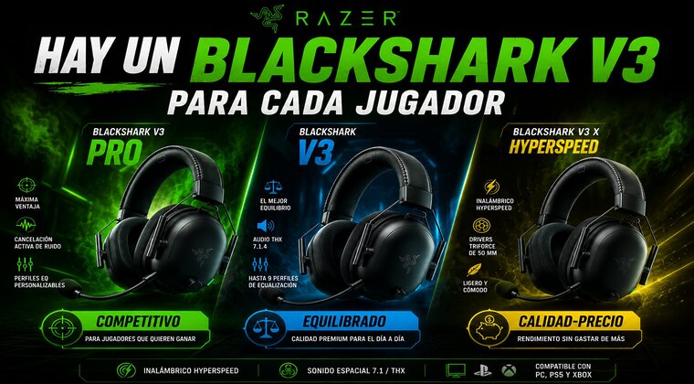 Imagen de Hay unos Razer BlackShark V3 para cada jugador y te ayudamos a encontrar los tuyos según cómo juegas