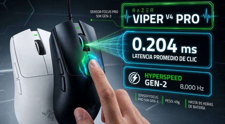 Imagen de Razer Viper V4 Pro: La latencia de clic es la métrica que de verdad importa
