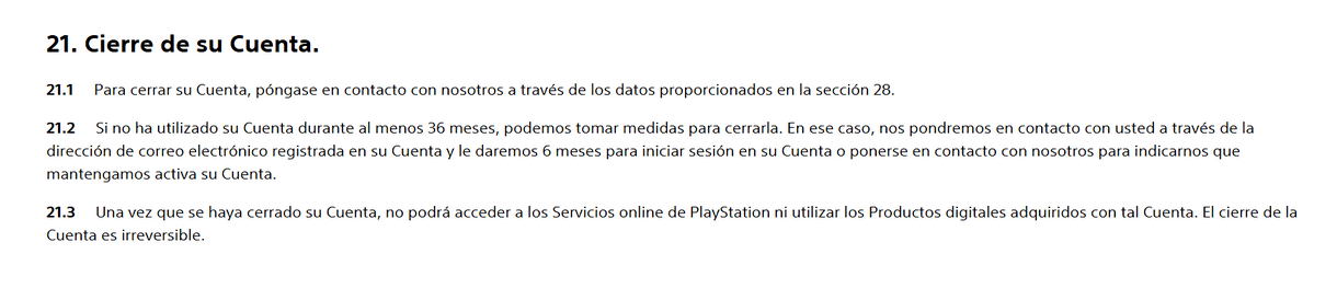 terminos playstaton