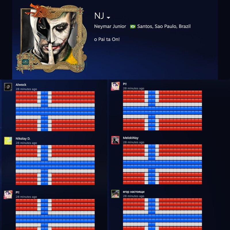 Ni Steam ha escapado de la eliminación de Brasil del Mundial: el perfil de Neymar está siendo invadido por banderas de Noruega